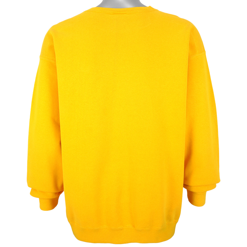 Nike - Yellow Classic Crew Neck Sweatshirt 1990s Large Vintage Retro