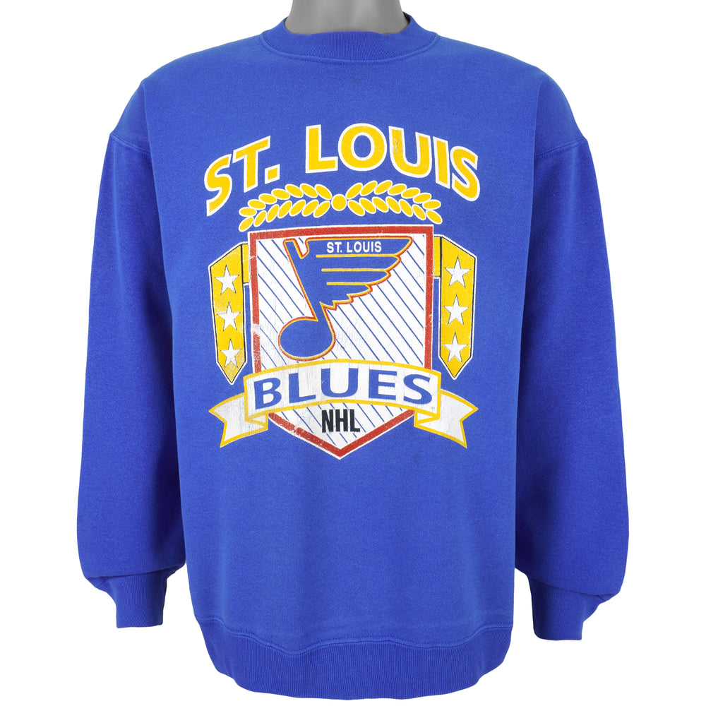 NHL - St. Louis Blues Spell-Out Sweatshirt 1990s Large Vintage Retro Hockey