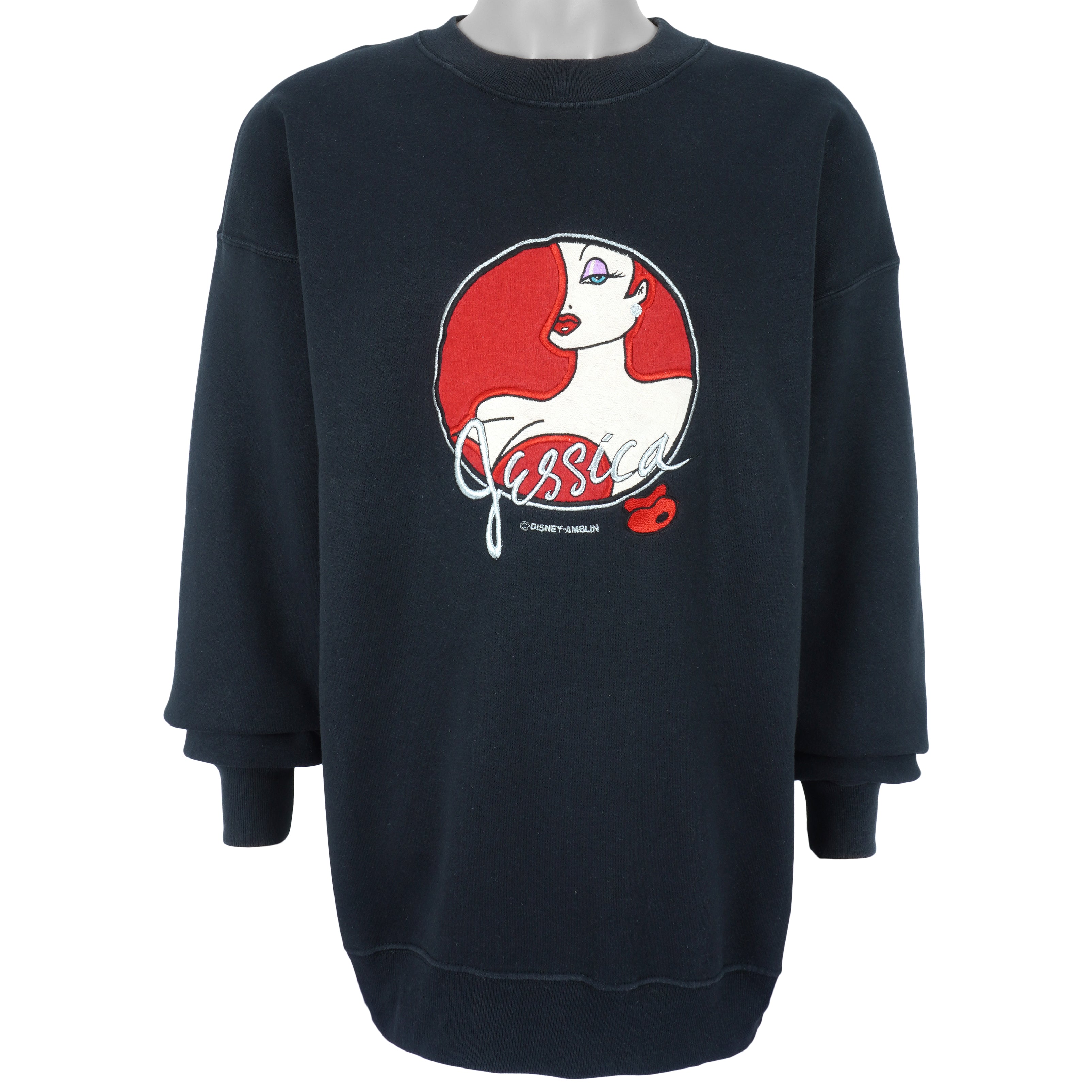 Disney - Jessica Embroidered Crew Neck Sweatshirt 1990s X-Large Vintage Retro