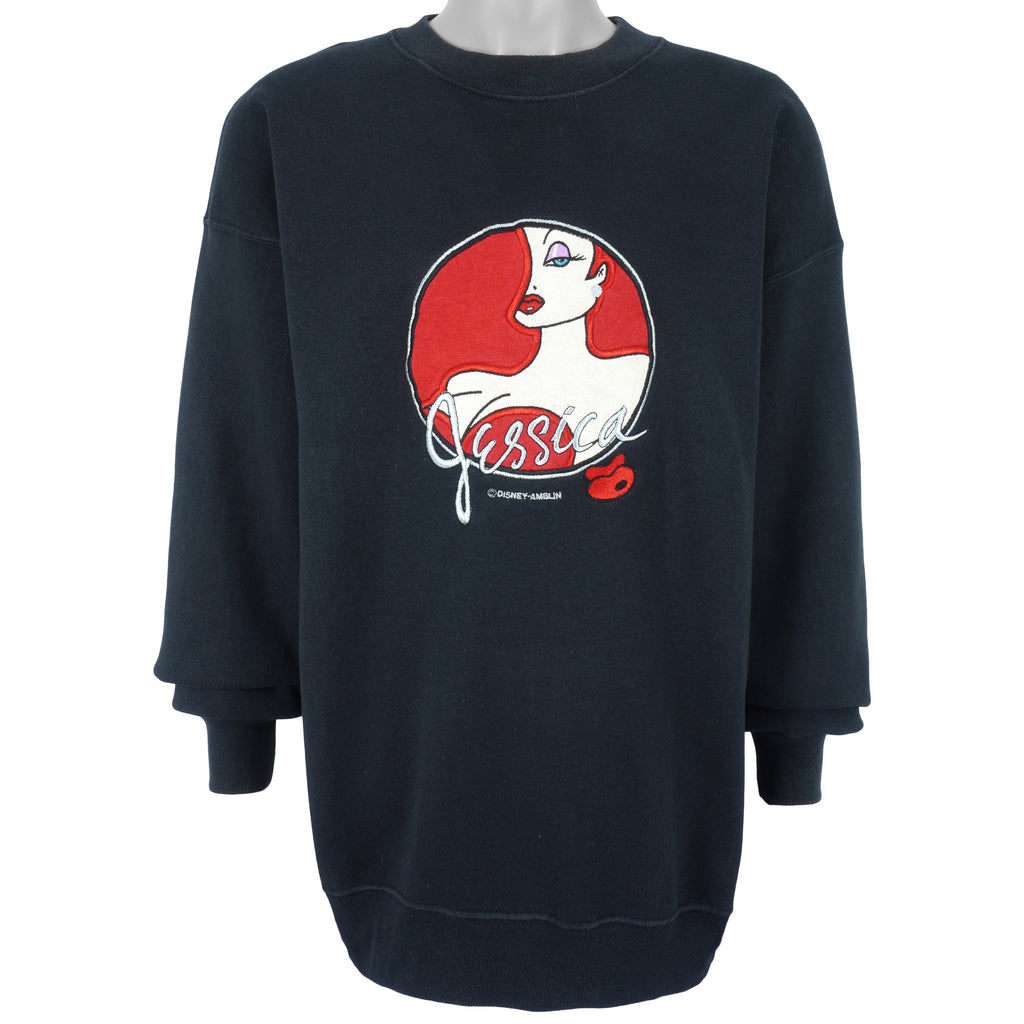 Disney - Jessica Embroidered Crew Neck Sweatshirt 1990s X-Large Vintage Retro