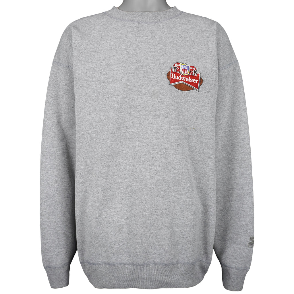 Starter - NFL, Budweiser Embroidered Crew Neck Sweatshirt 1998 X-Large Vintage Retro Football