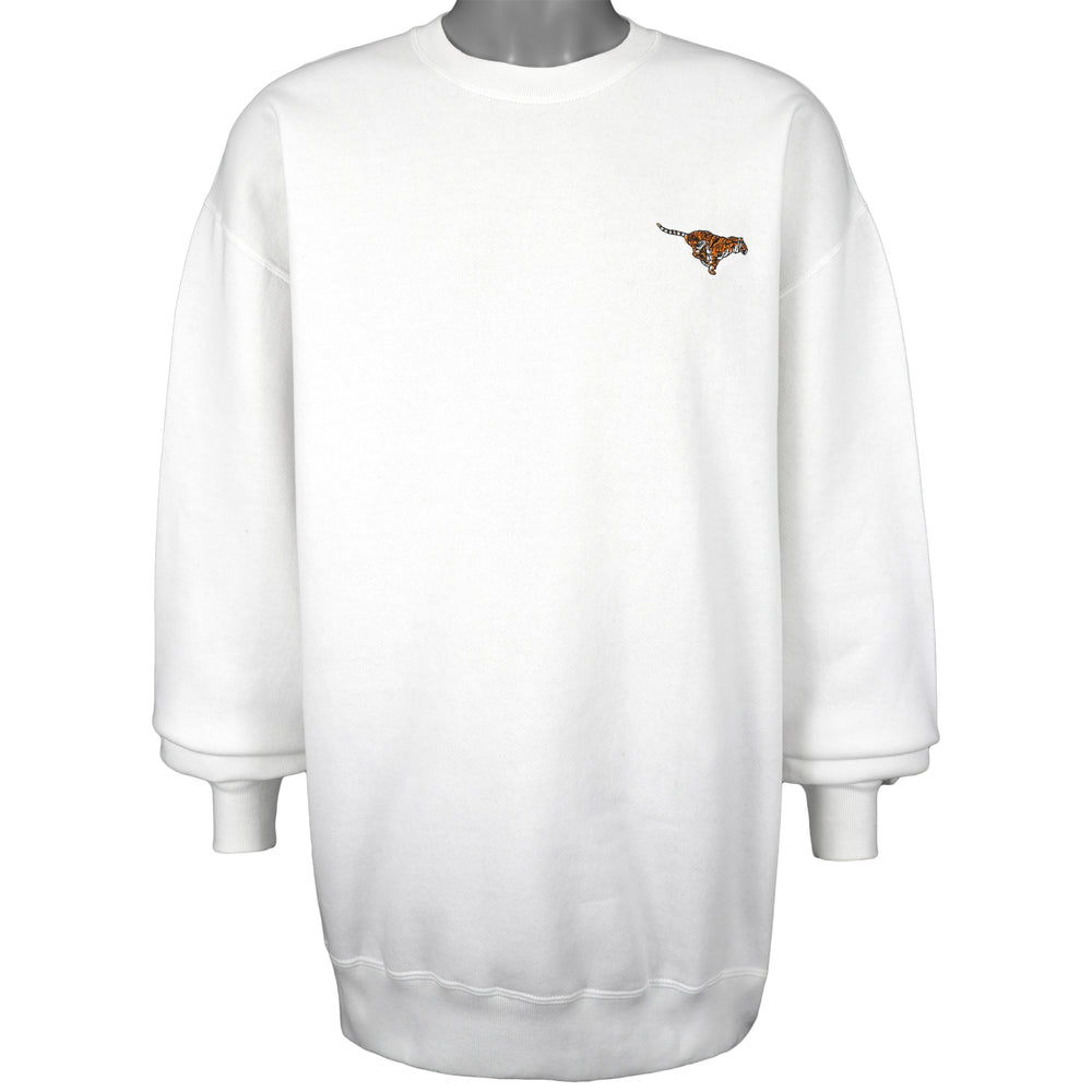 Vintage (Jerzees) - Tiger Embroidered Crew Neck Sweatshirt 1990s X-Large Vintage Retro