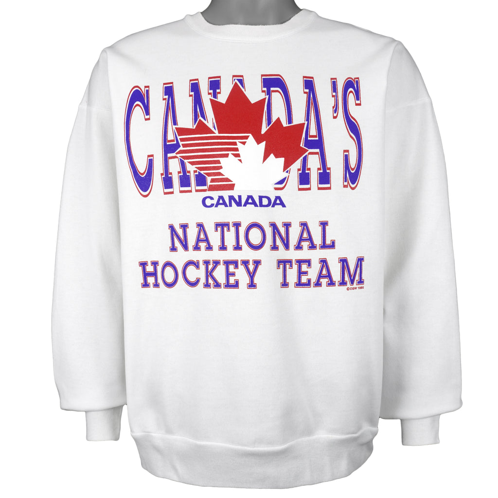 NHL - Canadas National Hockey Team Crew Neck Sweatshirt 1990 Large Vintage Retro Hockey