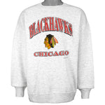 NHL (Nutmeg) - Chicago Blackhawks Crew Neck Sweatshirt 1990s Large Vintage Retro Hockey