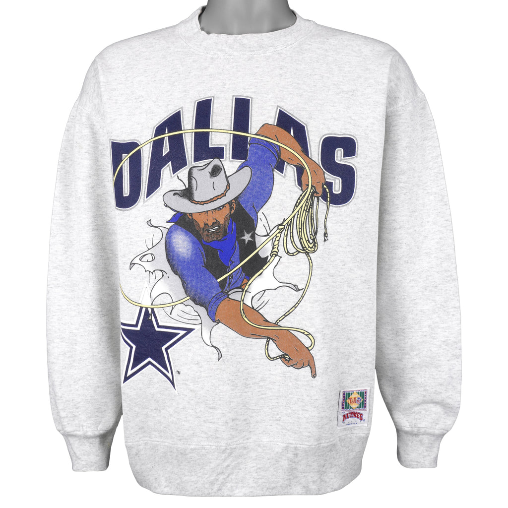 NFL (Nutmeg) - Dallas Cowboys Big Logo Spell-Out Sweatshirt 1993 Large Vintage Retro Football