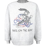 Looney Tunes - Bugs Bunny On The Run Crew Neck Sweatshirt 1990s Large