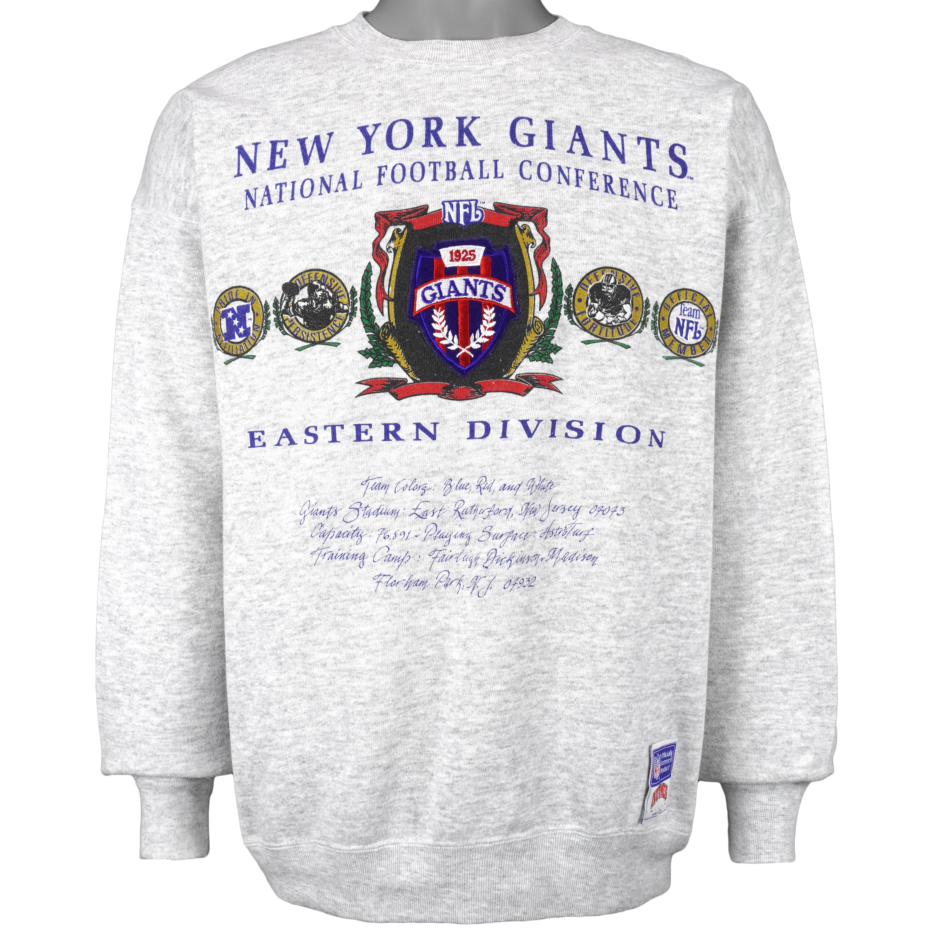 NFL (Nutmeg) - New York Giants Crew Neck Sweatshirt 1990s X-Large Vintage Retro Football