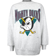 NHL (Nutmeg) - Anaheim Mighty Ducks Crew Neck Sweatshirt 1990s X-Large Vintage Retro Hockey