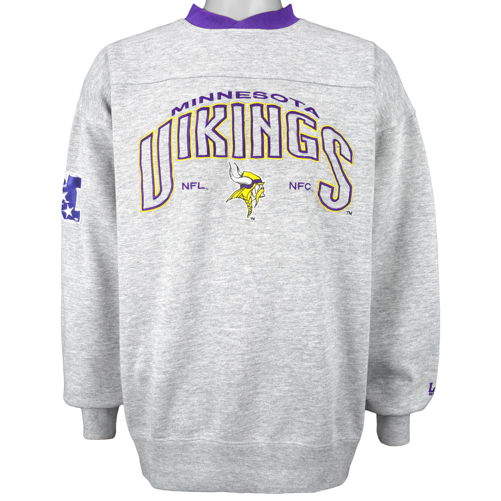 NFL (Lee) - Minnesota Vikings Embroidered Crew Neck Sweatshirt 1990s X-Large Vintage Retro Football