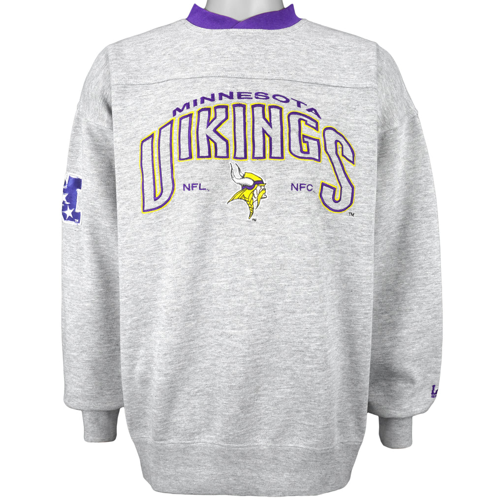 NFL (Lee) - Minnesota Vikings Embroidered Crew Neck Sweatshirt 1990s X-Large Vintage Retro Football