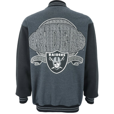 NFL (Team Rated) - Oakland Raiders Spell-Out Button-Up Jacket 1990s Large