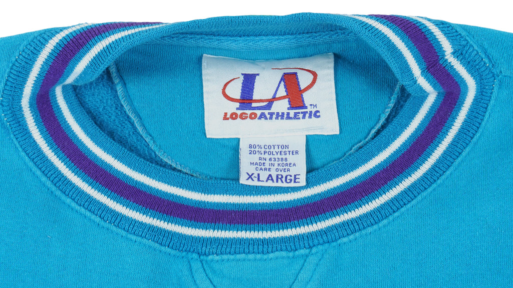 NBA (Logo Athletic) - Charlotte Hornets Crew Neck Sweatshirt 1990s X-Large Vintage Retro Basketball