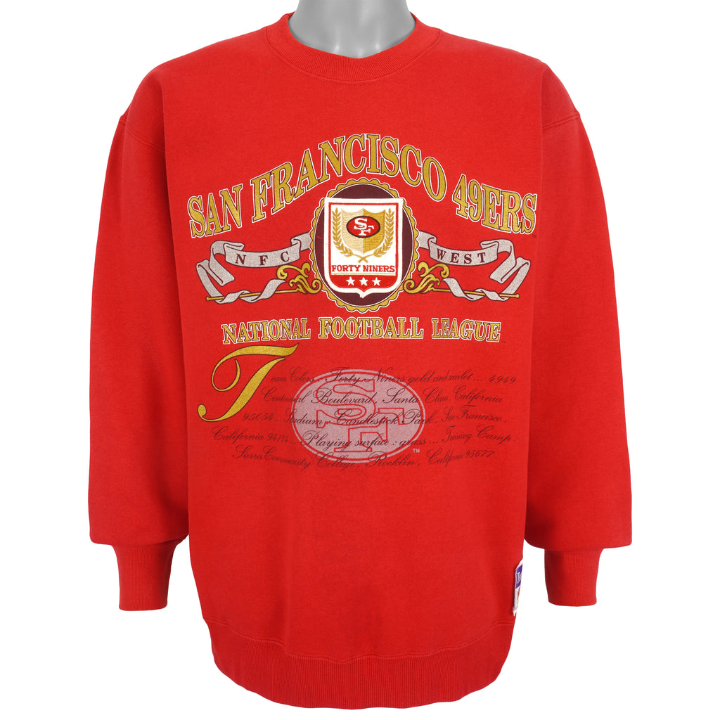NFL (Nutmeg) - San Francisco 49ers Spell-Out Sweatshirt 1990s Large Vintage Retro Football
