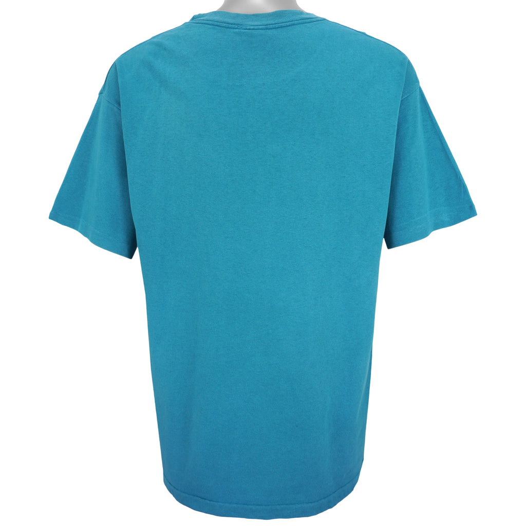 NFL (Nutmeg) - Miami Dolphins Spell-Out T-Shirt 1993 X-Large Vintage Retro Football