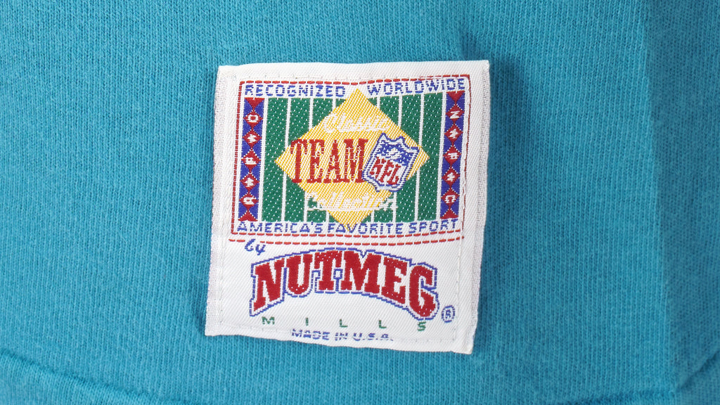 NFL (Nutmeg) - Miami Dolphins Spell-Out T-Shirt 1993 X-Large Vintage Retro