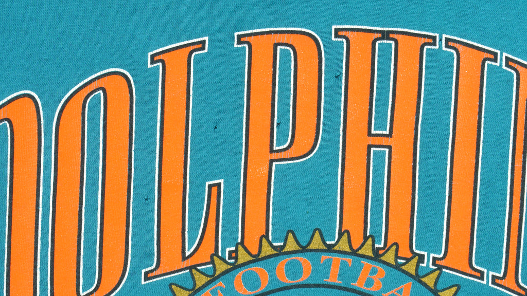 NFL (Nutmeg) - Miami Dolphins Spell-Out T-Shirt 1993 X-Large vintage Retro