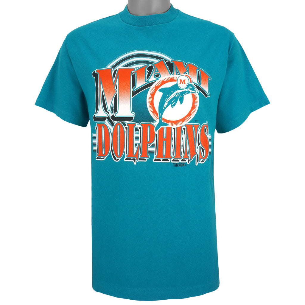 NFL (Trench) - Miami Dolphins T-Shirt 1990s Large Vintage Retro Football