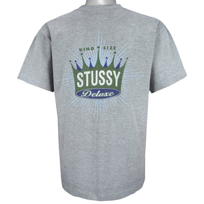 Stussy - King Size Deluxe Grey T-Shirt 1995 Large
