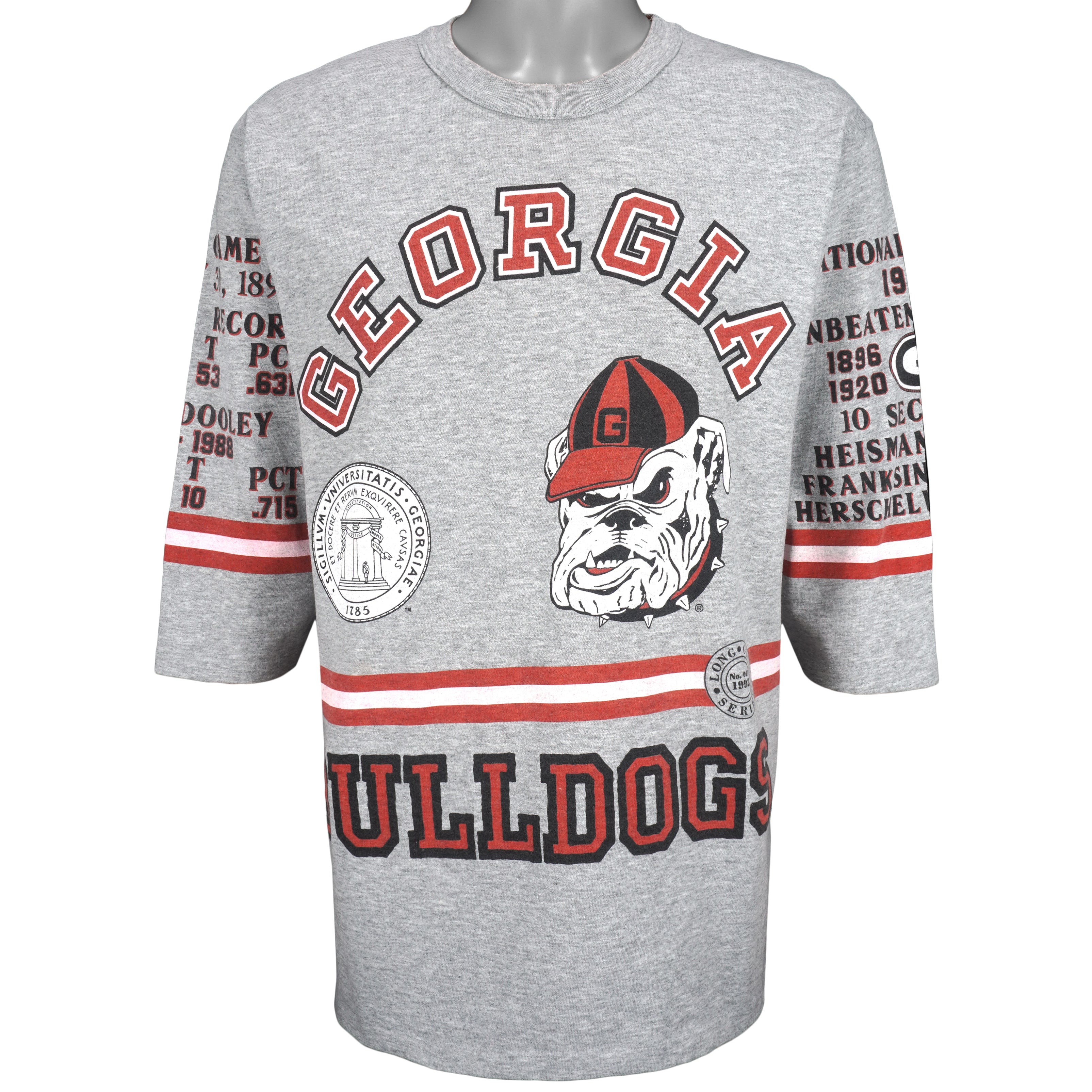 NCAA (Long Gone) - Georgia Bulldogs Spell-Out T-Shirt 1990s Large Vintage Retro Football College
