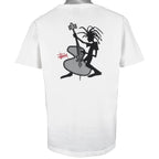 Stussy - White Guitar Made in USA T-Shirt 1990s Large