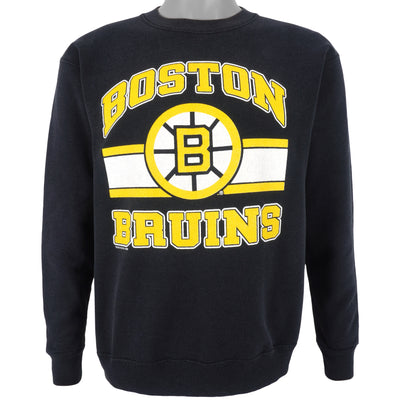 NHL (Trench) - Boston Bruins Spell-Out Sweatshirt 1990s Medium