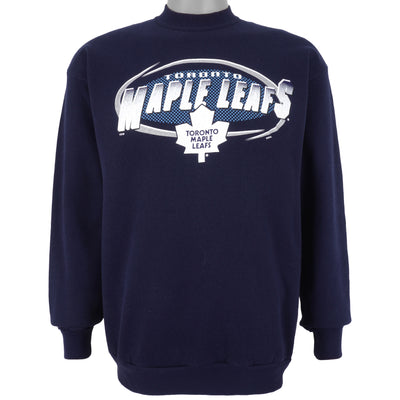 NHL (Waves) - Toronto Maple Leafs Crew Neck Sweatshirt 1990s Large