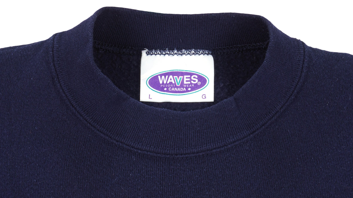 NHL (Waves) - Toronto Maple Leafs Crew Neck Sweatshirt 1990s Large Vintage Retro Hockey