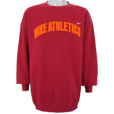 Nike - Red Big Spell-Out Crew Neck Sweatshirt 1990s X-Large