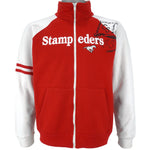 CFL (Impact)- Calgary Stampeders Zip-Up Sweatshirt 1990s Large Vintage Retro Football