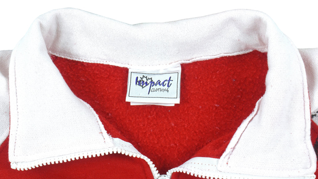 CFL (Impact)- Calgary Stampeders Zip-Up Sweatshirt 1990s Large vintage Retro Football