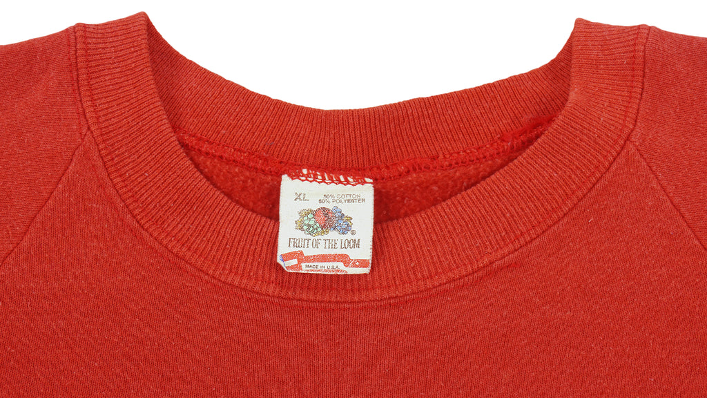 Vintage - Red Spell-Out Crew Neck Sweatshirt 1990s X-Large Vintage Retro