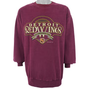 NHL (Nutmeg) - Detroit Red Wings Big Logo Sweatshirt 1990s Large Vintage Retro Hockey
