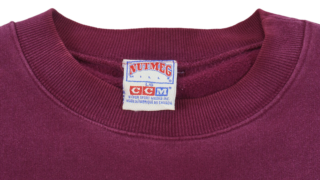 NHL (Nutmeg) - Detroit Red Wings Big Logo Sweatshirt 1990s Large Vintage Retro Hockey