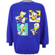 Disney (Mickey Inc) - Donald Duck Spell-Out Sweatshirt 1990s Large vintage Retro