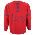 Guess - Red Big Spell-Out Crew Neck Sweatshirt 1990s Large Vintage Retro