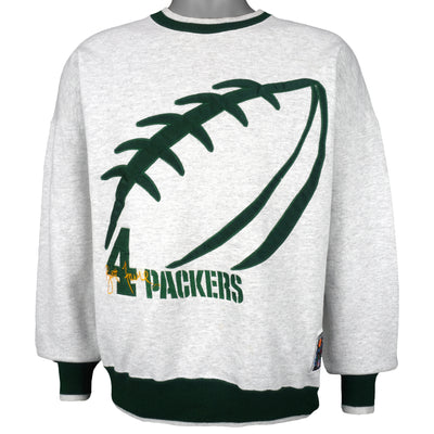 NFL (Legend) - Packers Brett Favre Embroidered Sweatshirt 1990s Large