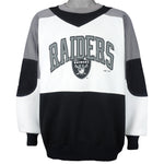 NFL (Logo 7) - Raiders Crew Neck Sweatshirt 1990s Large Vintage Retro Football