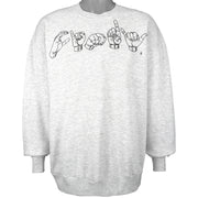 Vintage (Jerzees) - CINDY, American Sign Language Crew Neck Sweatshirt 1990s X-Large Vintage Retro