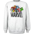 Marvel - White Big Print Crew Neck Sweatshirt Medium Vintage Retro