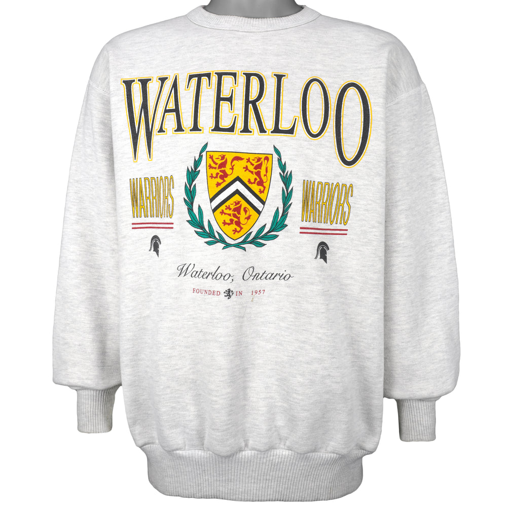 NCAA (Campus Crew) - Waterloo Warriors Crew Neck Sweatshirt 1990s X-Large Vintage Retro Football College