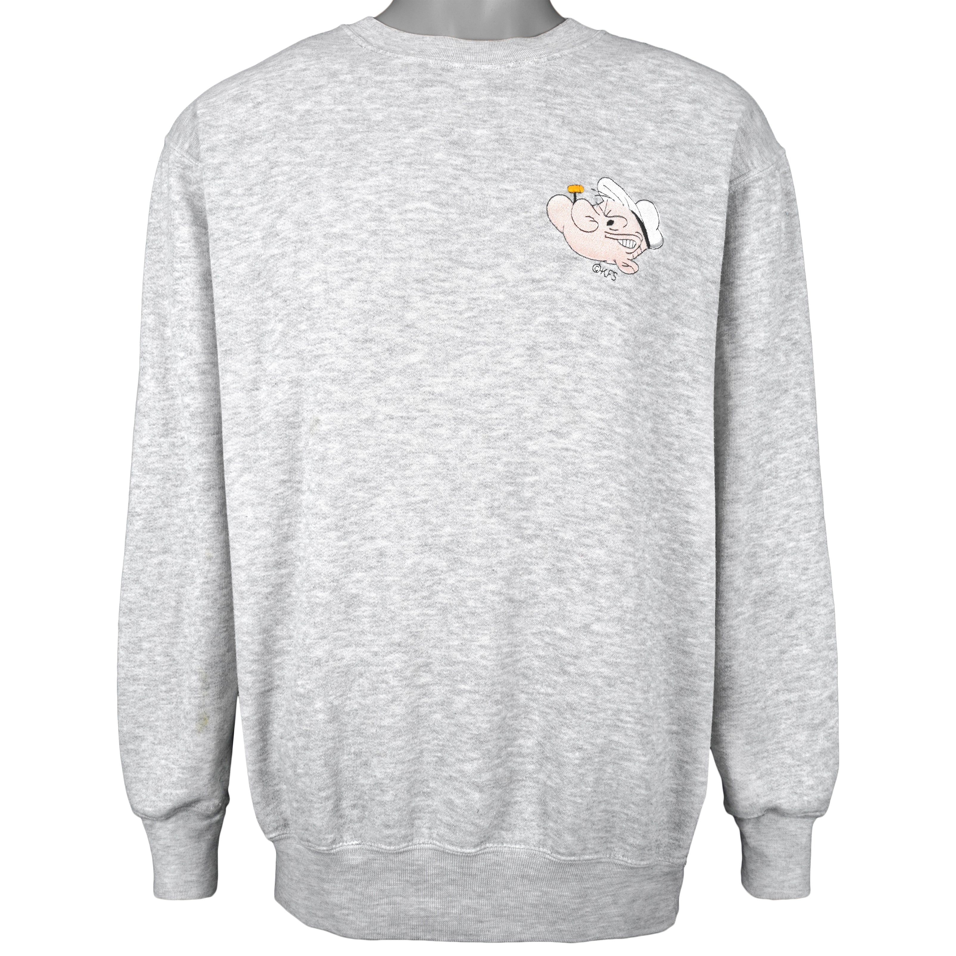Vintage - Popeye Embroidered Crew Neck Sweatshirt 1990s Large vintage Retro