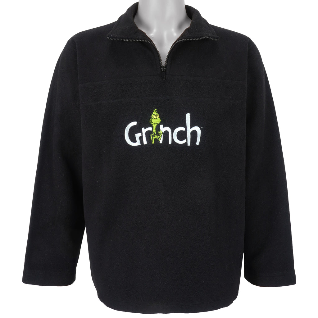 Vintage (Seuss Brand) - Grinch 1/4 Zip Fleece Sweatshirt 1990s Large Vintage Retro