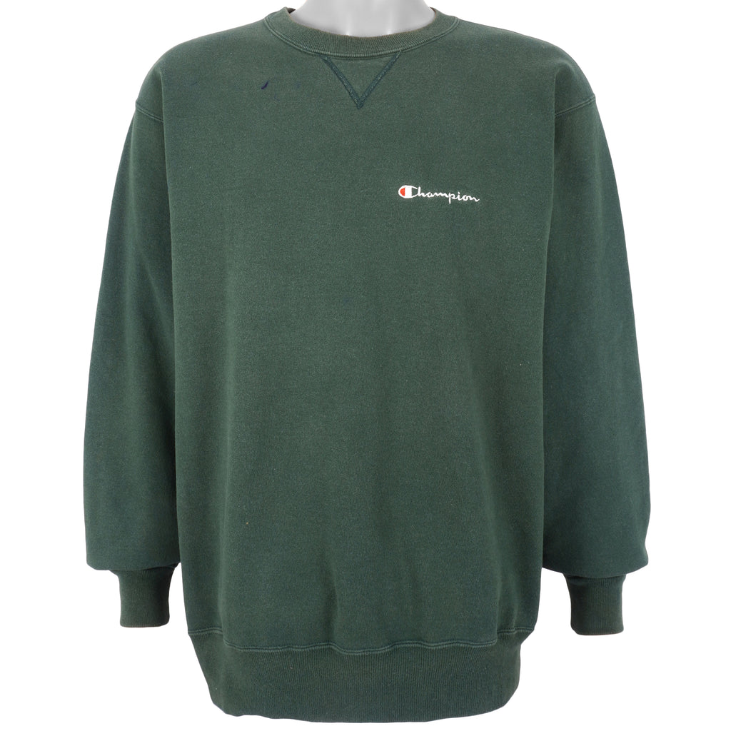 Champion - Green Classic Crew Neck Sweatshirt 1990s X-Large