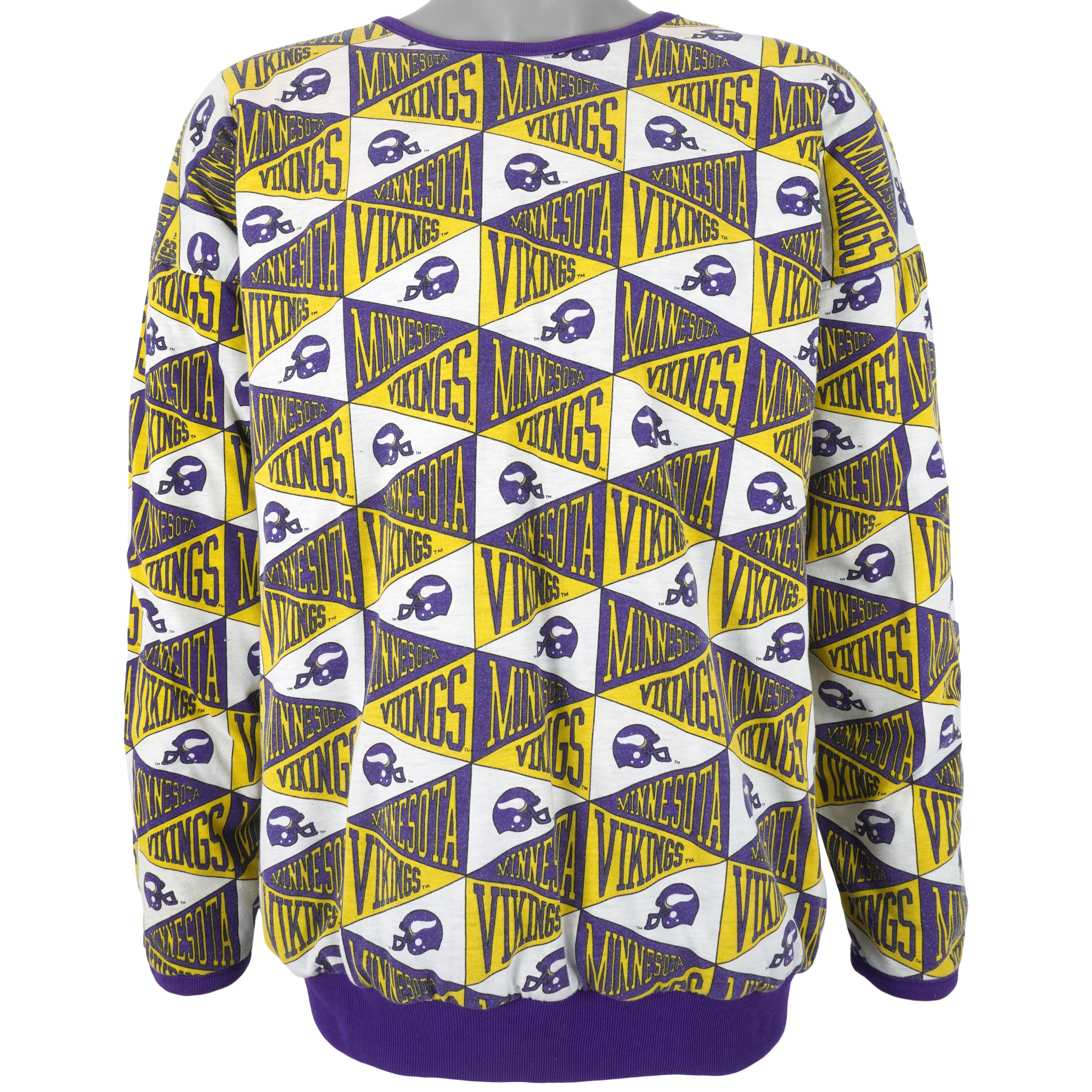 NFL - Minnesota Vikings Diagram Reversible Crew Neck Sweatshirt 1990s Medium Vintage Retro Football