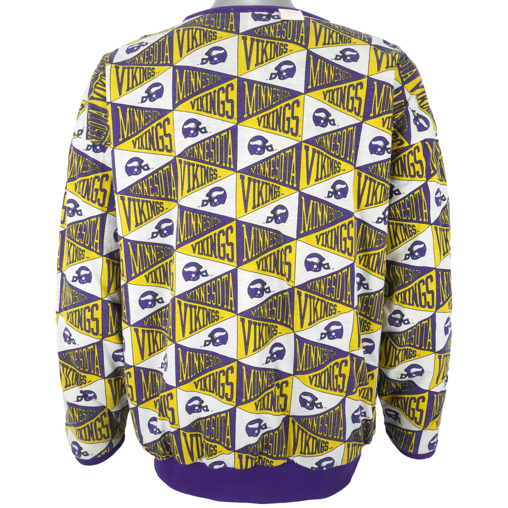 NFL - Minnesota Vikings Diagram Reversible Crew Neck Sweatshirt 1990s Medium Vintage Retro Football