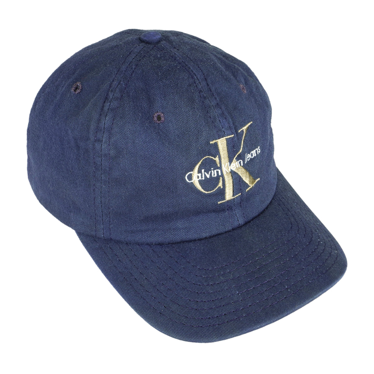 Calvin Klein - Blue Spell-Out Snap Back Hat Vintage Retro