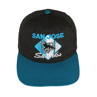 NHL (CCM) - San Jose Sharks Snapback Hat 1990s Adjustable