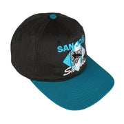 NHL (CCM) - San Jose Sharks Snap Back Hat 1990s Adjustable Vintage Retro Hockey