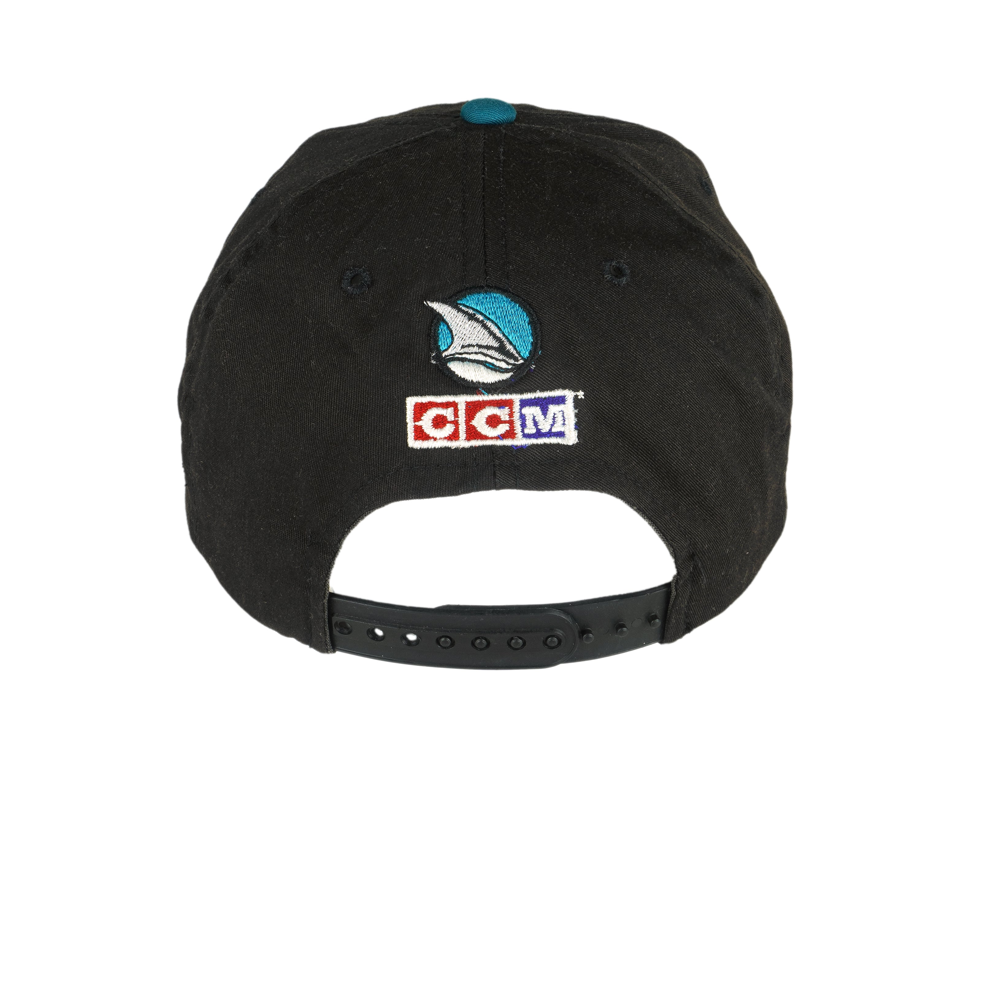 NHL (CCM) - San Jose Sharks Snap Back Hat 1990s Adjustable Vintage Retro Hockey