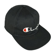 Champion - Black Spell-Out Snap Back Hat 1990s OSFA Vintage Retro